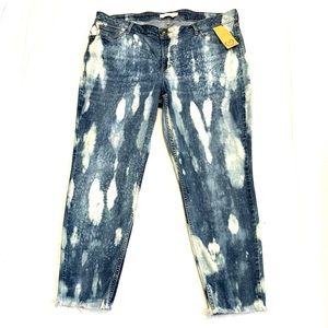 Upcycled Raw Hem Reverse Dyed Jegging Jeans Size 22